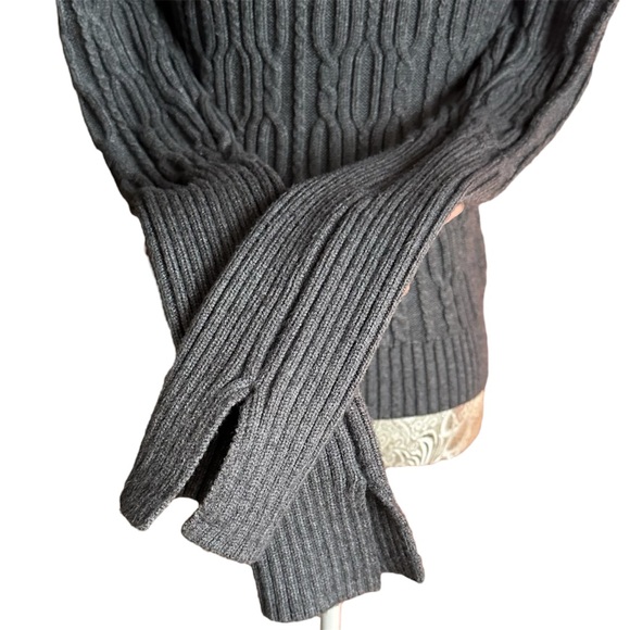 Zara Charcoal Cable Knit Turtleneck Sweater Women’s Medium Warm Fall Winter - Picture 4 of 6